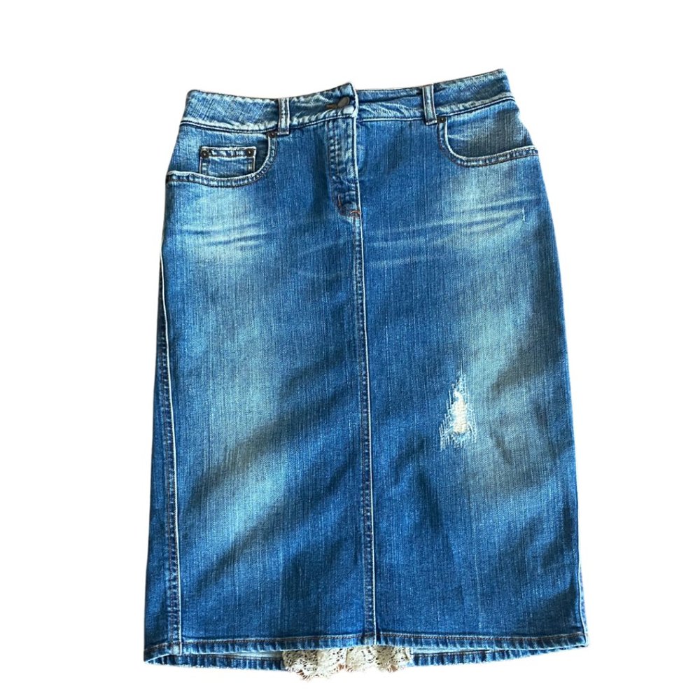 VINTAGE Red Valentino Jean Skirt sz 6 (Eu 38)